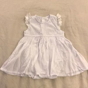 White Dress with Lace ruffle Shoulder